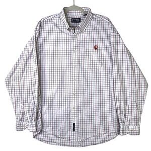 Crable Sportswear Indiana University IU Button Down Shirt Mens XXL White Maroon